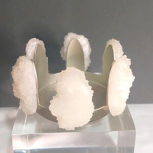 Kim Seybert White Quartz Stone Candle Holder